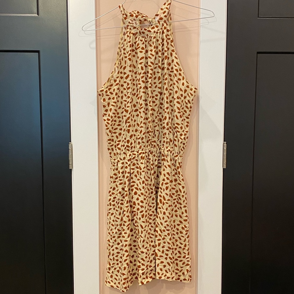 High neck animal print dress